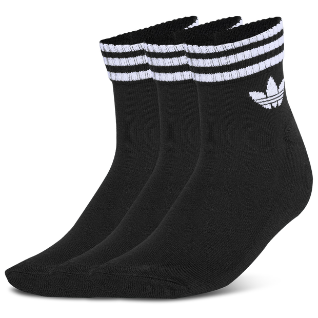 Adidas 3 Stripes Ankle Socks 3 Pairs Unisex Socks Poly (Polyester) Black
