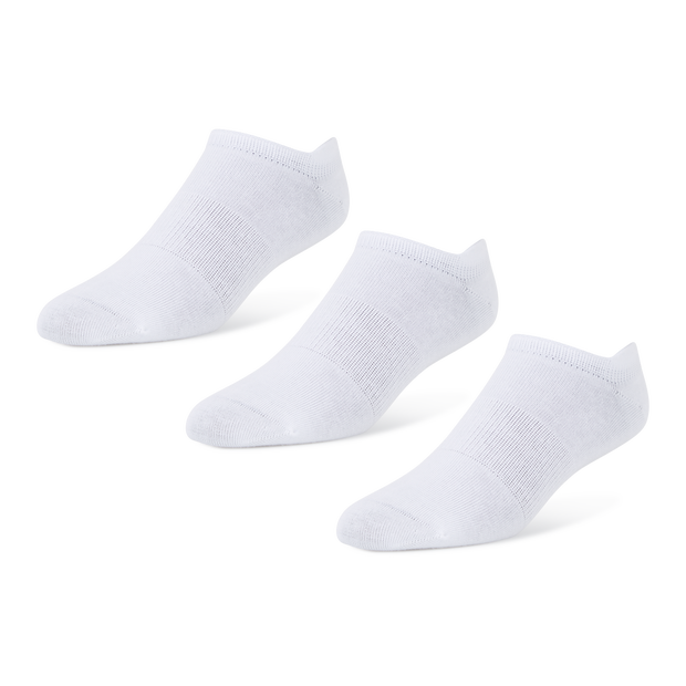 Foot Locker 3 Pack Active Dry No Show Unisex Socks White