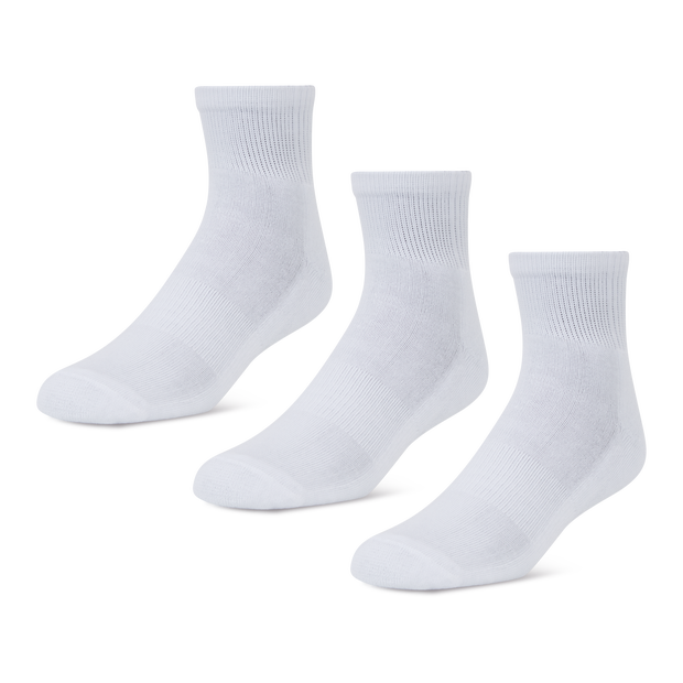 Foot Locker 3 Pack Active Dry Quarter Unisex Socks White