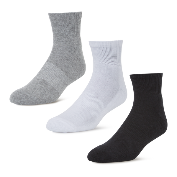 Foot Locker 3 Pack Active Dry Quarter Socks Grey