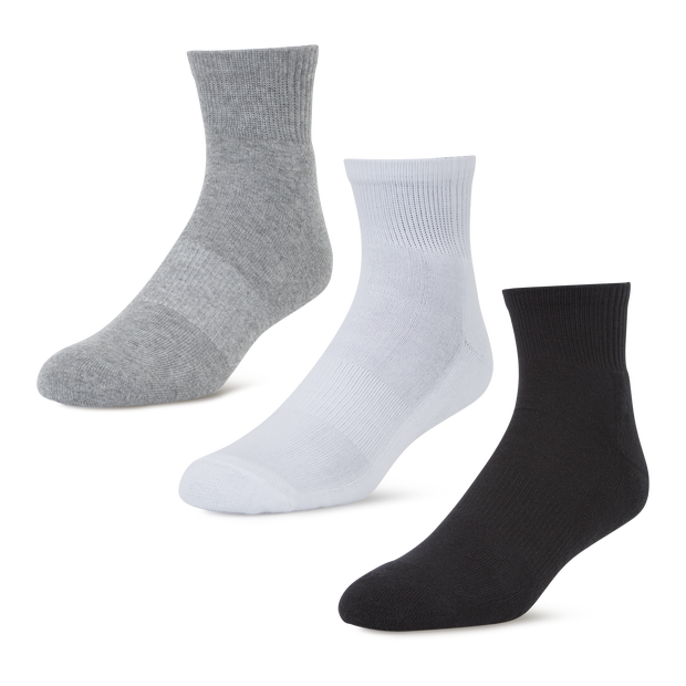 Foot Locker 3 Pack Active Dry Quarter Unisex Socks Grey