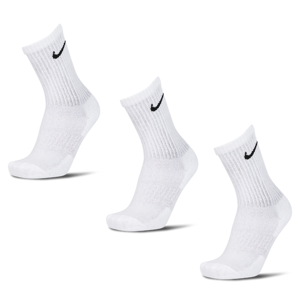 Nike Crew 3 Pack Large Socks White