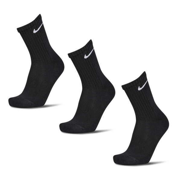 Nike Crew 3 Pack Large Socks Black