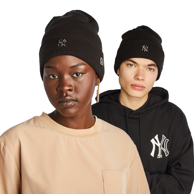 New Era Badge Unisex Knitted Hats & Beanies Cotton Black