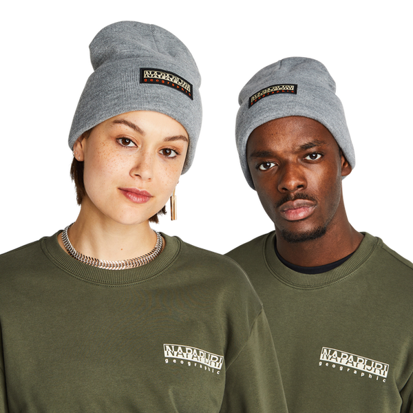 Napapijri Mountain Unisex Knitted Hats & Beanies Wool Grey