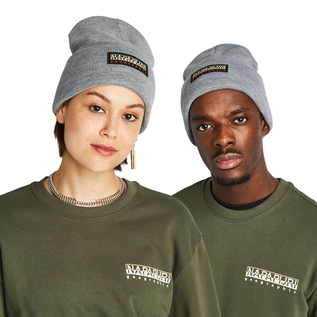 Napapijri Mountain Unisex Knitted Hats & Beanies Wool Grey