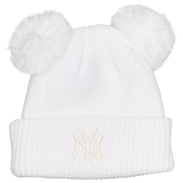 New Era Double Pom Unisex Caps Cotton White