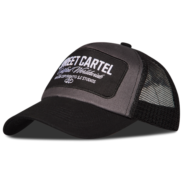 Street Cartel Patch Trucker Unisex Trucker Cotton Black