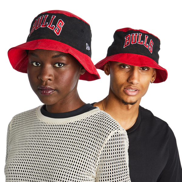 New Era Bulls Bucket Hat Unisex Caps Cotton Red