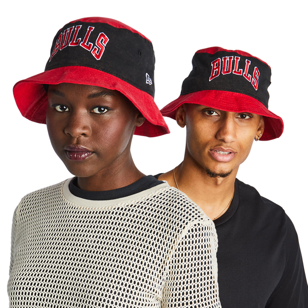 New Era Bulls Bucket Hat Unisex Caps Cotton Red