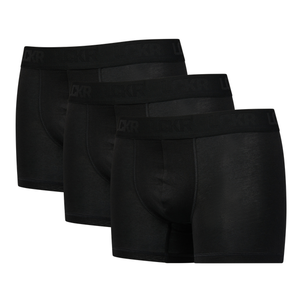 Lckr Trunk 3 Pack Unisex Underwear Cotton Black