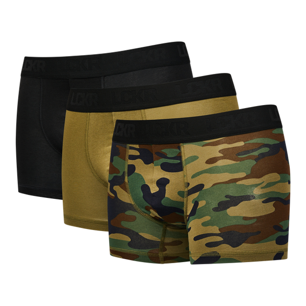 Lckr Trunk 3 Pack Unisex Underwear Cotton Green