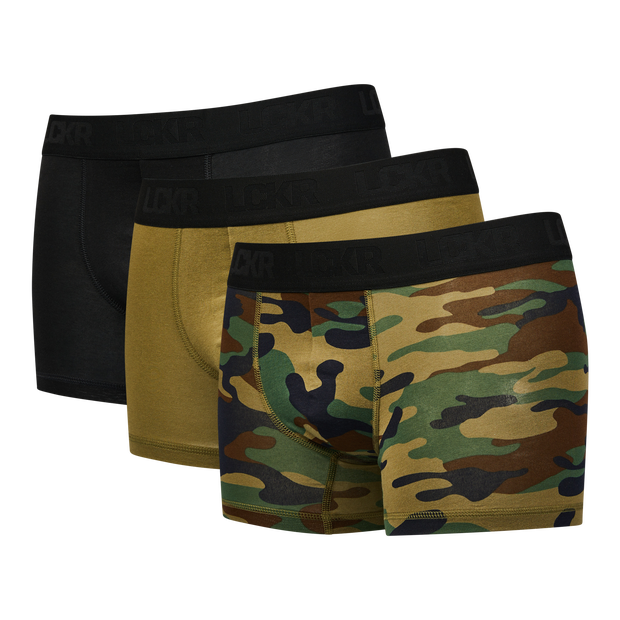 Lckr Trunk 3 Pack Unisex Underwear Cotton Green