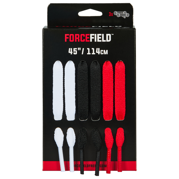 Forcefield 3 Pack Laces Unisex Shoecare Cotton Grey