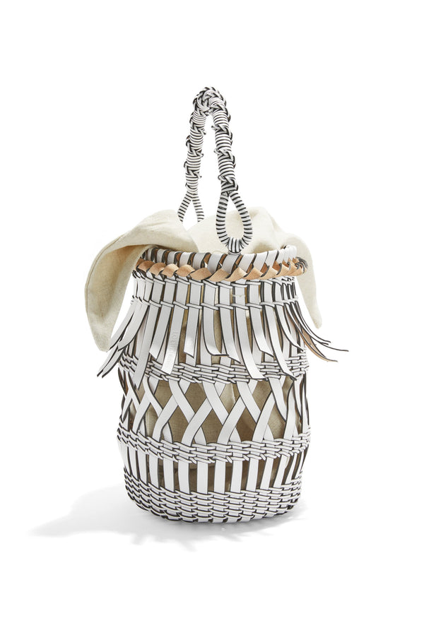 Fringes Bucket bag in calfskin