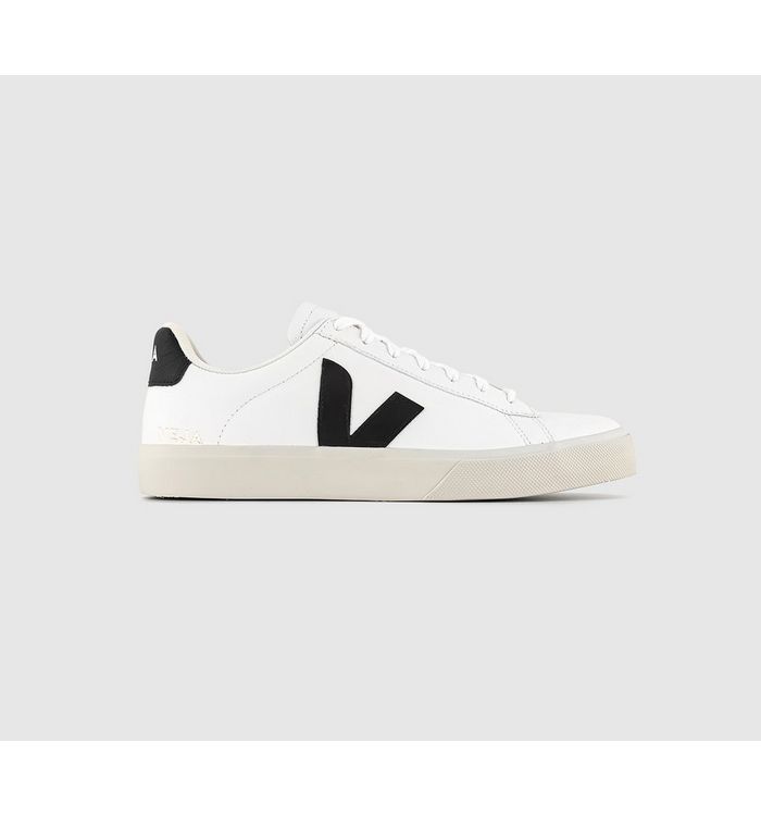 Veja Mens Campo Trainers White Black Leather