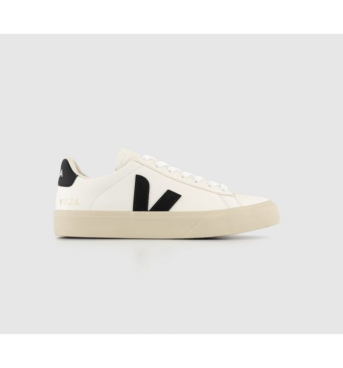 Veja Womens Campo Trainers White Black Leather F