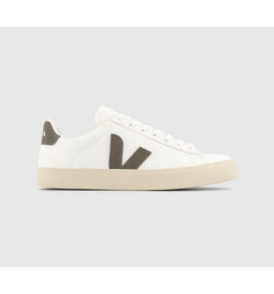 Veja Mens Campo Trainers Extra White Kaki Leather