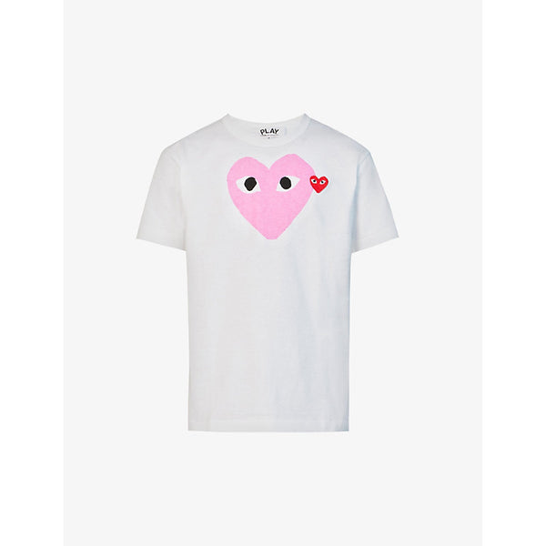 Comme Des Garcons Play Heart logo-motif cotton-jersey T-shirt