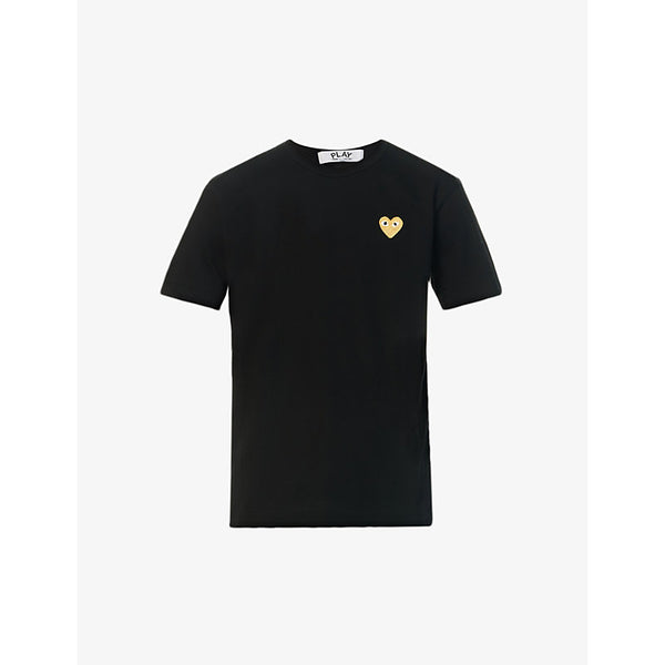  Comme Des Garcons Play Logo-embroidered cotton-jersey T-shirt