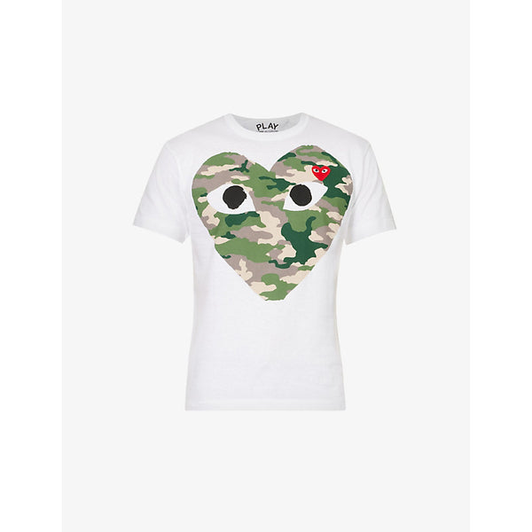 Comme Des Garcons Play Big heart camouflage cotton-jersey T-shirt