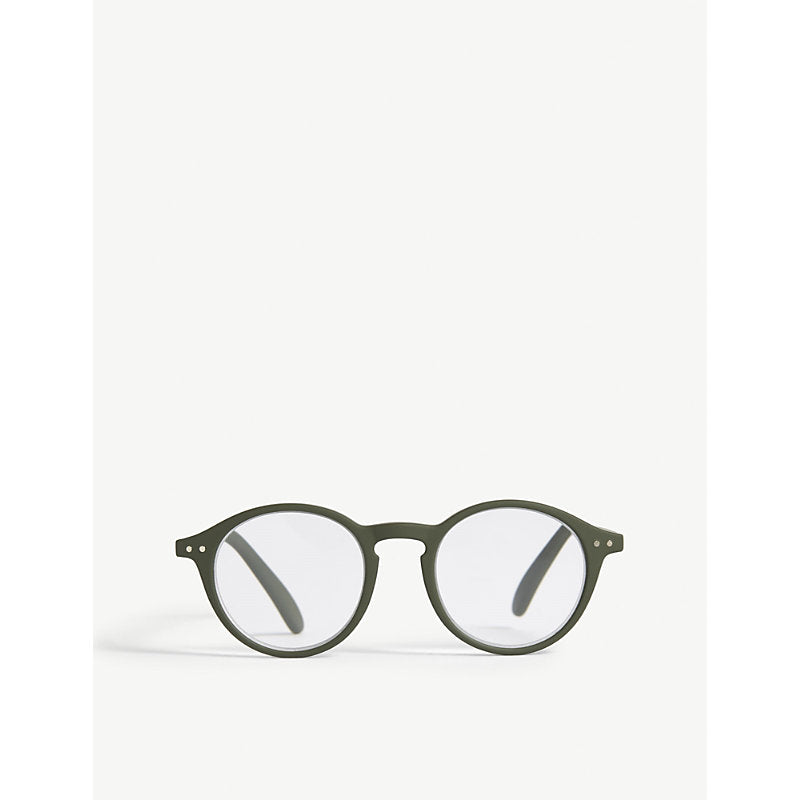  Izipizi Letmesee #D Kaki round-frame reading glasses +2.00