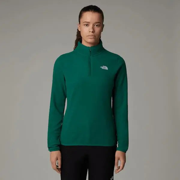 The North Face Women's 100 Glacier 1/4 Zip Fleece Evergreen