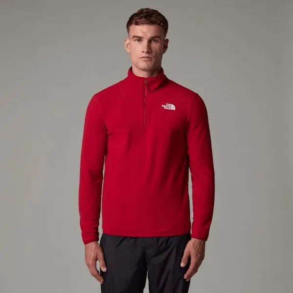 The North Face Men's 100 Glacier 1/4 Zip Fleece Garnet Red