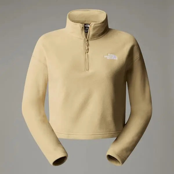 The North Face Women’s 100 Glacier Cropped 1/4 Zip Fleece Khaki Stone