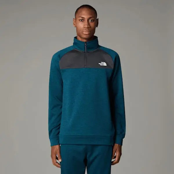 The North Face Men's Reaxion 1/4 Zip Fleece Midnight Petrol Dark Heather-asphalt Grey