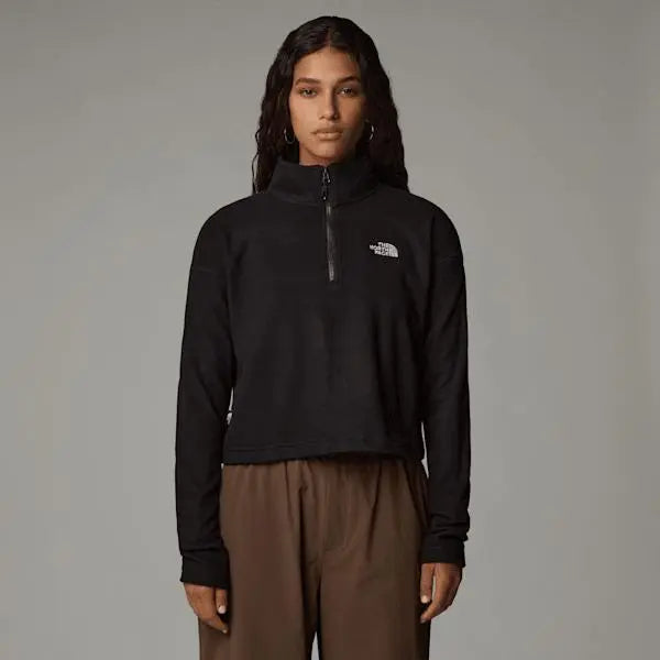 The North Face Women’s 100 Glacier Cropped 1/4 Zip Fleece Tnf Black-npf