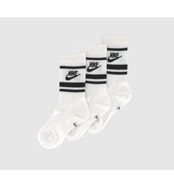 Nike Kids Crew Socks 3 Pairs White Black White Stripe