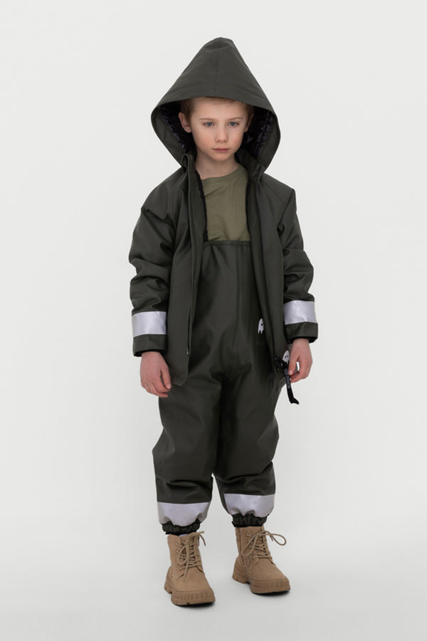 Stutterheim Mini Winter Kids Raincoat Green