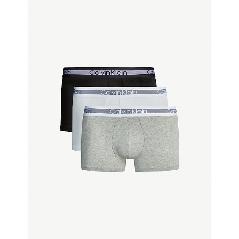  Calvin Klein Classic logo-detail classic-fit pack of three cotton trunks