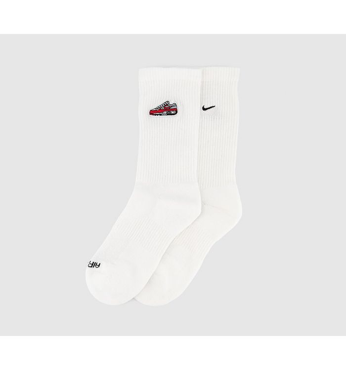 Nike Everyday Plus Air Max Socks 1 Pair White White Red