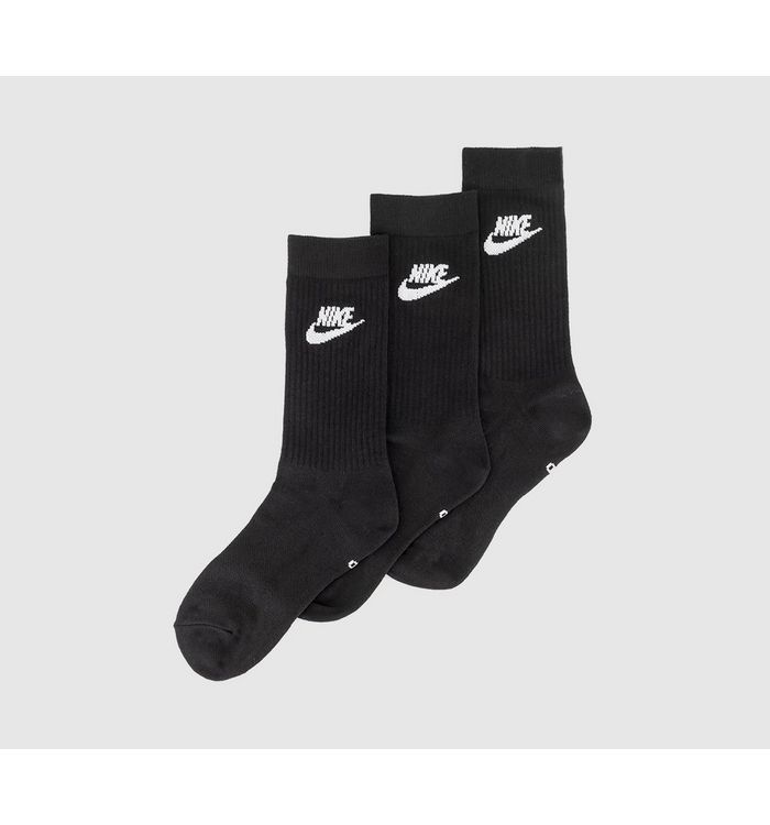 Nike Kids Sports Everyday Essential High 3 Pairs Black White