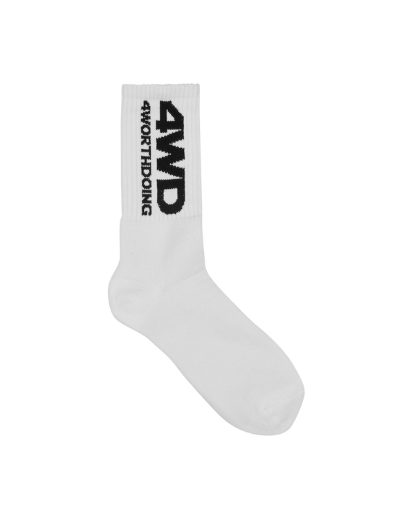 4 Worth Doing Logo Socks White