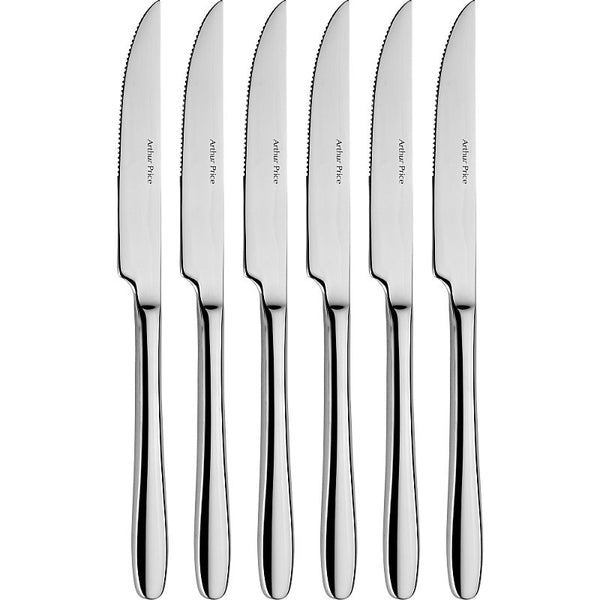 Arthur Price Willow set of 6 stainless steel steak knives