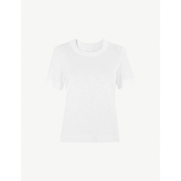 Whistles Rosa double-trim cotton-jersey T-shirt