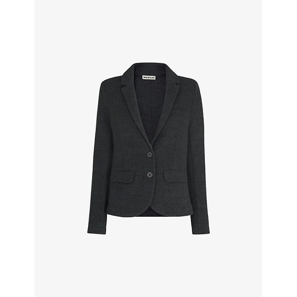 Whistles Slim-fit single-breasted jersey jacket