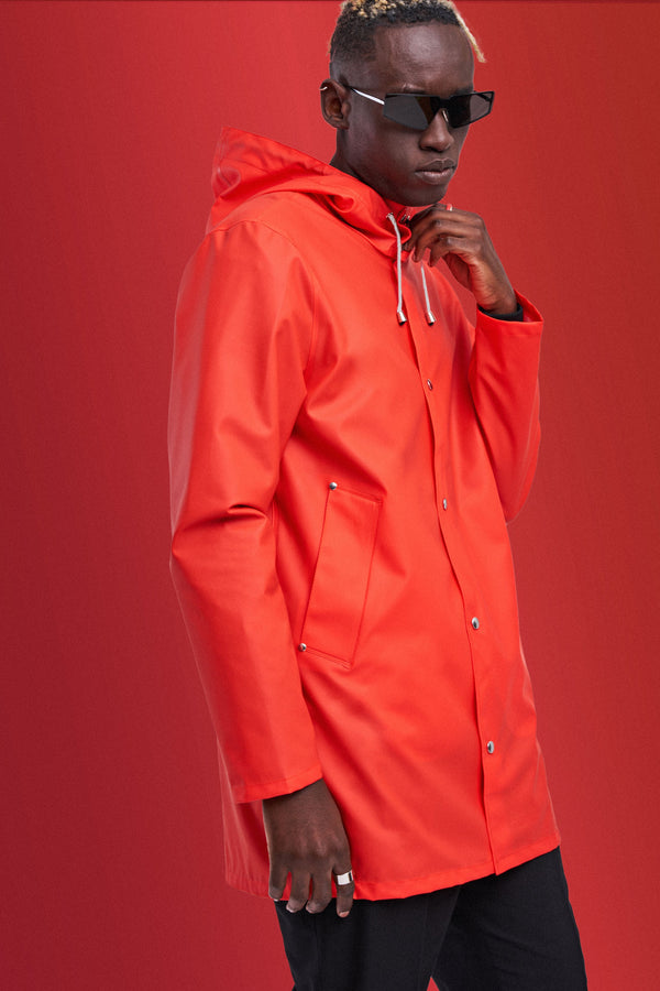 Stutterheim Stockholm Lightweight Raincoat Fade Red