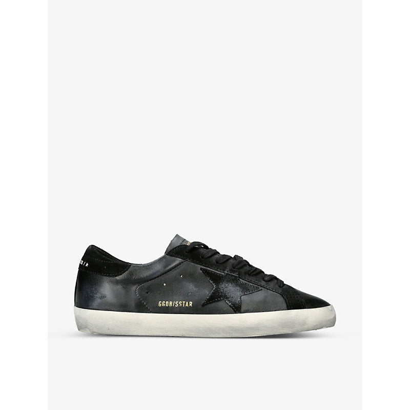  Golden Goose Super-star logo-embossed leather and suede trainers