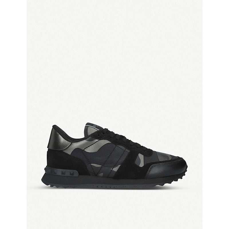 Valentino Garavani Full leather camouflage-print leather trainers | Valentino Garavani