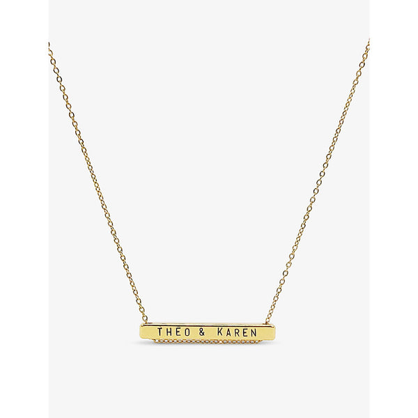 Littlesmith Personalised 13 characters gold-plated horizontal necklace