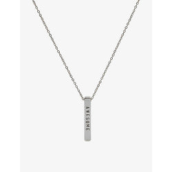 Littlesmith Personalised 9 characters silver-plated vertical bar necklace