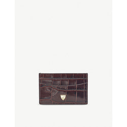 Aspinal Of London Logo-embellished croc-embossed leather card holder | Aspinal Of London