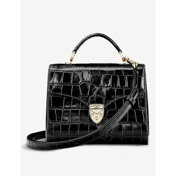 Aspinal Of London Mayfair midi croc-embossed leather cross-body bag