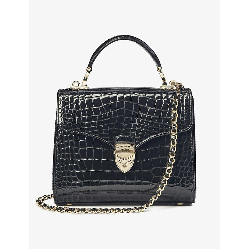  Aspinal Of London Mayfair medium croc-embossed leather top-handle bag