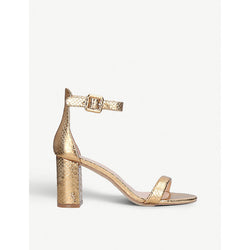  Kurt Geiger London Langley metallic crocodile-embossed leather sandals