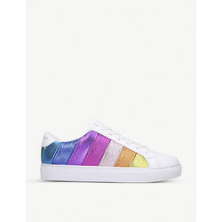  Kurt Geiger London Lane metallic-stripe leather trainers